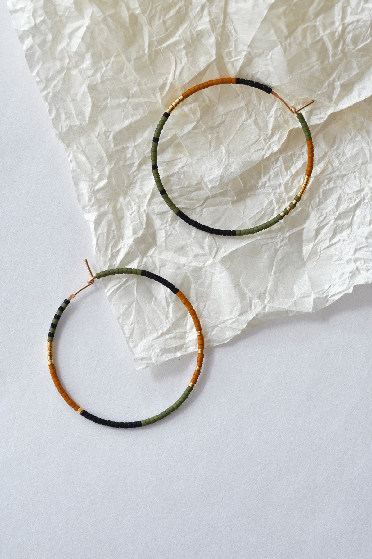 Large Delfi Hoop Earrings Styled in Knoll by Abacus Row Handmade Jewelry