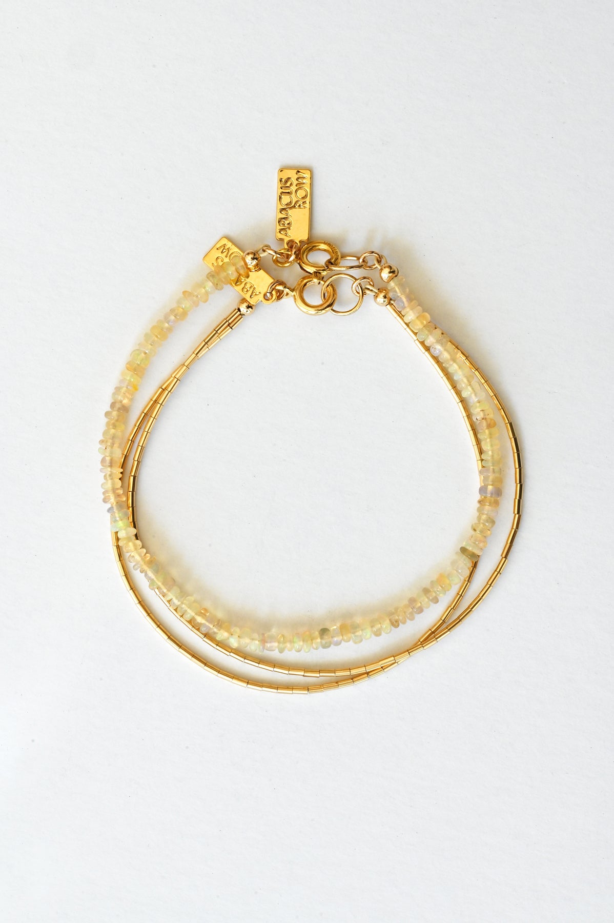 Double Simple and Opal Bracelets by Abacus Row Handmade Jewelry