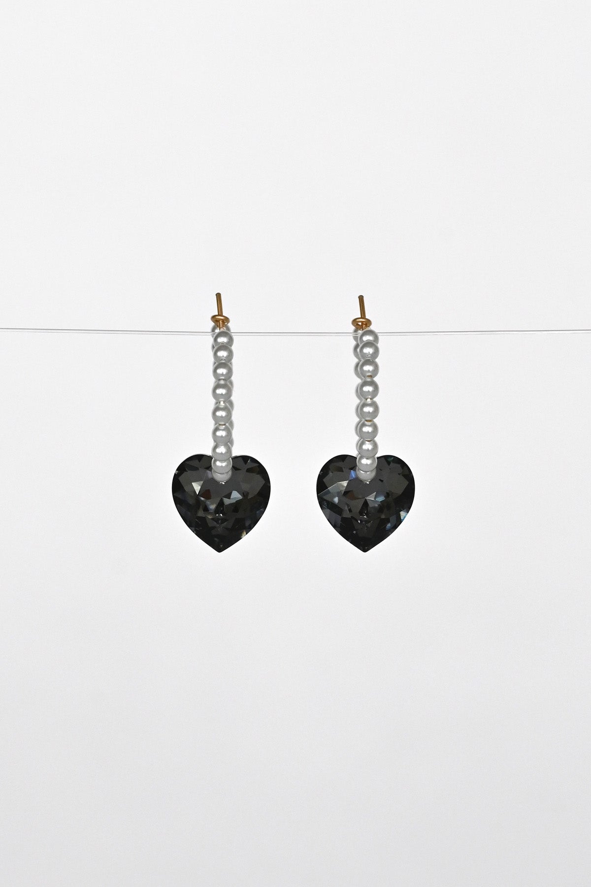 Moonstruck Big Heart Earrings front view at Abacus Row Handmade Jewelry