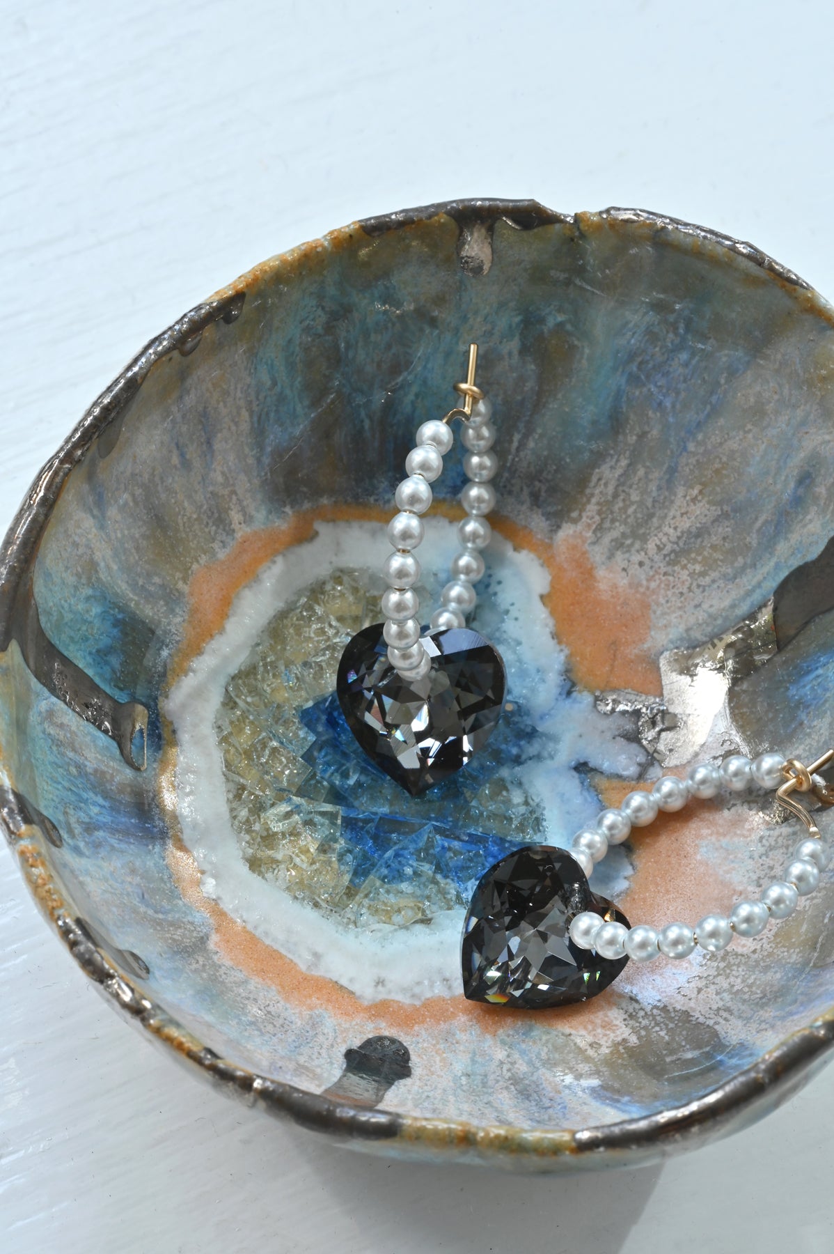 Moonstruck Big Heart Earrings at Abacus Row Handmade Jewelry