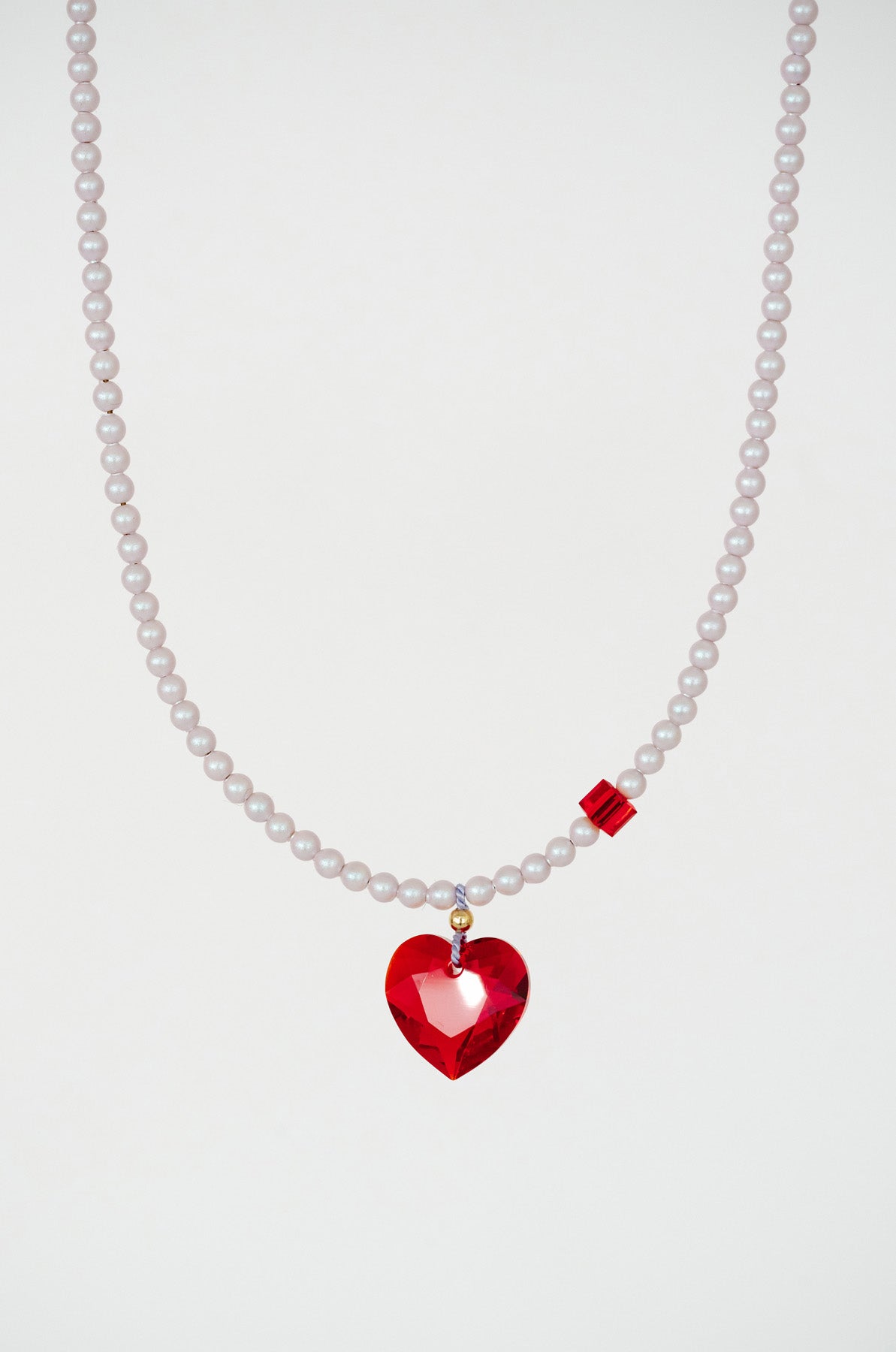 Amour Big Heart Necklace close up at Abacus Row Handmade Jewelry