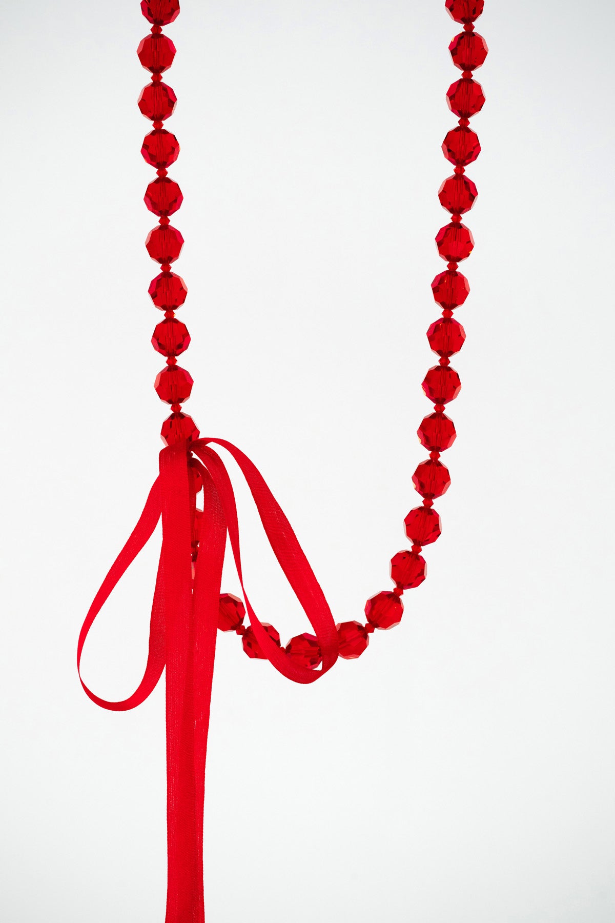 Scarlet Ceremony Necklace detail at Abacus Row Handmade Jewelry