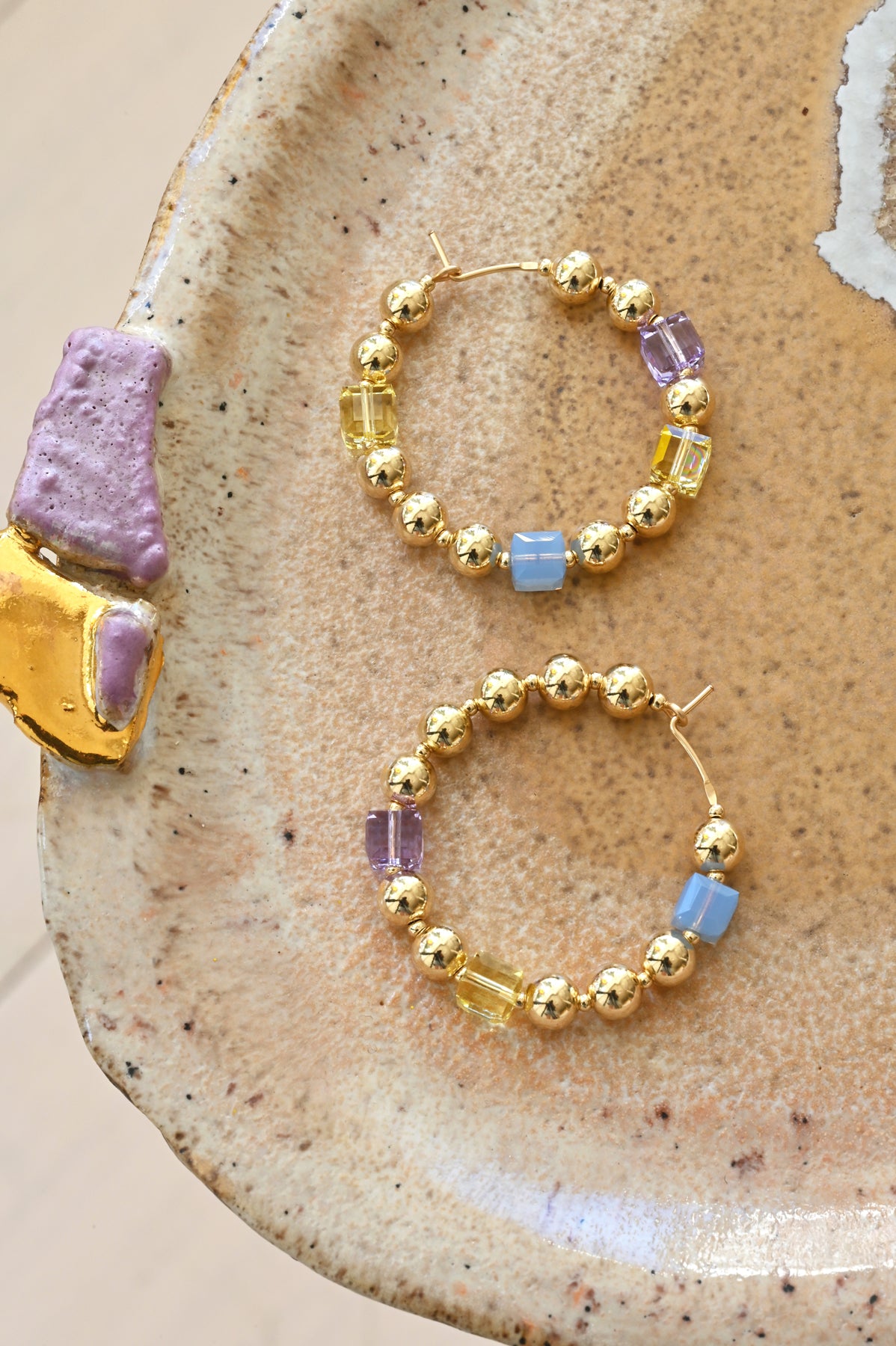 Styled Large Daisy Chain Earrings No.2 by Abacus Row Handmade Jewelry