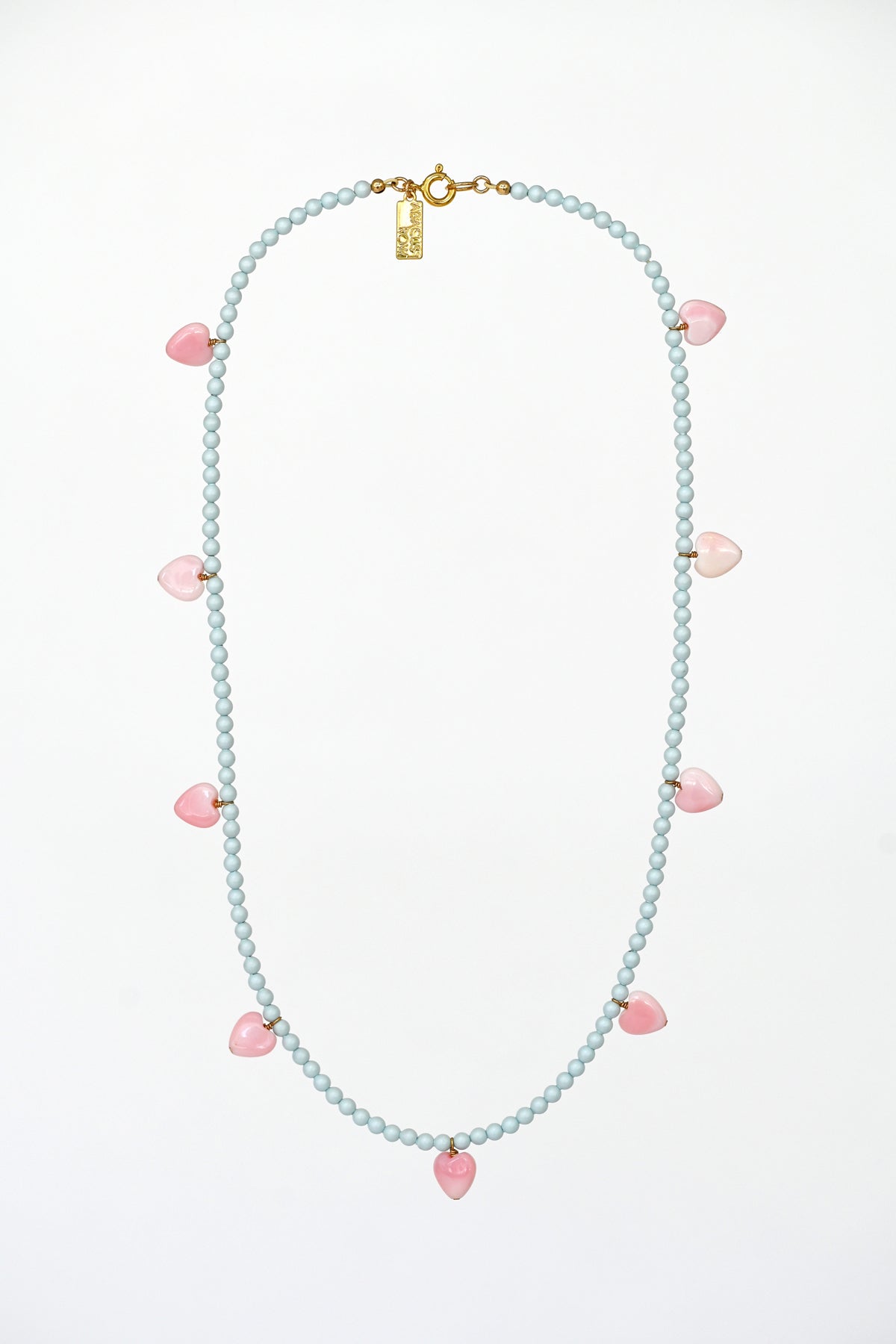 Dream Cloud Blue Forever Hearts Necklace by Abacus Row Handmade Jewelry