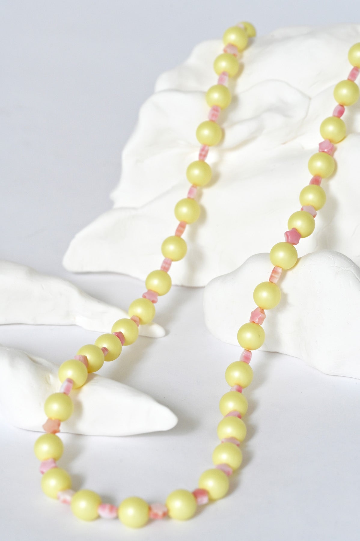 Styled Detail of the Dream Cloud Long Star Bubbles Necklace by Abacus Row Handmade Jewelry