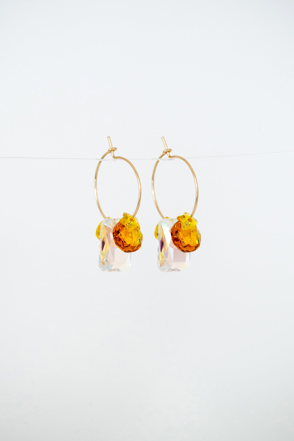 Limited Edition Good Fortune Lai See Earrings side view at Abacus Row Handmade Jewelry