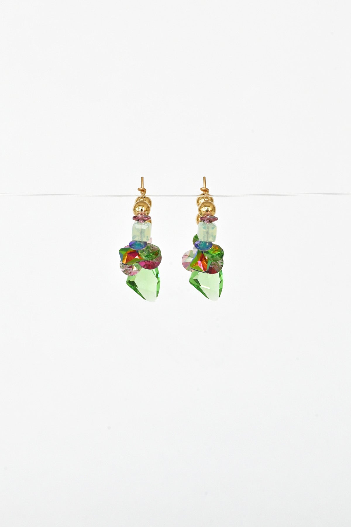 Hydrangea Earrings No.3 from the Garden Collection front view by Abacus Row Handmade Jewelry