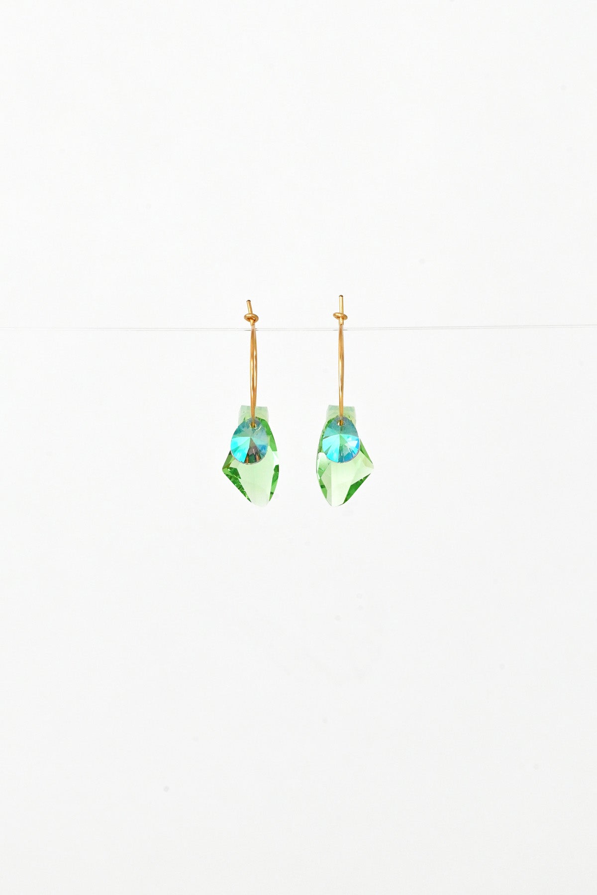 Sage Flower Earrings No.2 from the Garden Collection front view by Abacus Row Handmade Jewelry