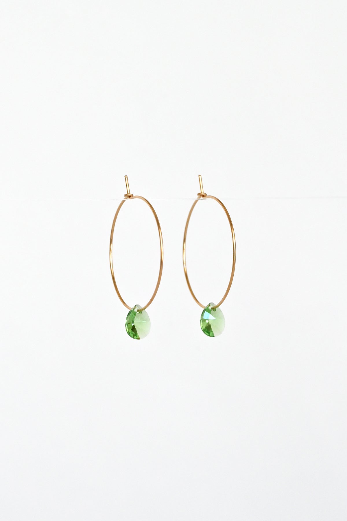 Large Petal Hoop Earrings in Bamboo in the Garden Collection at Abacus Row Handmade Jewelry