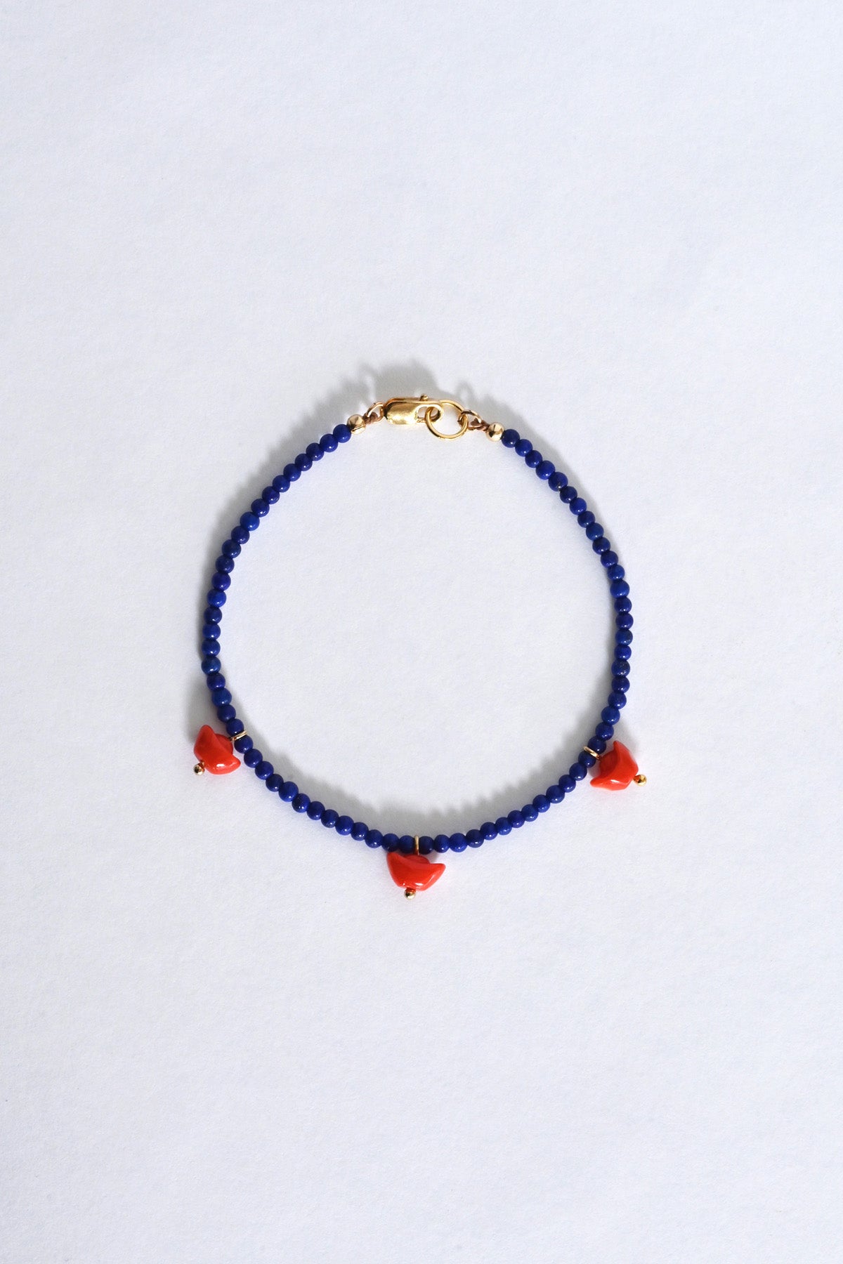 Mai Lapis Coral Ingot Bracelet at Abacus Row Handmade Jewelry