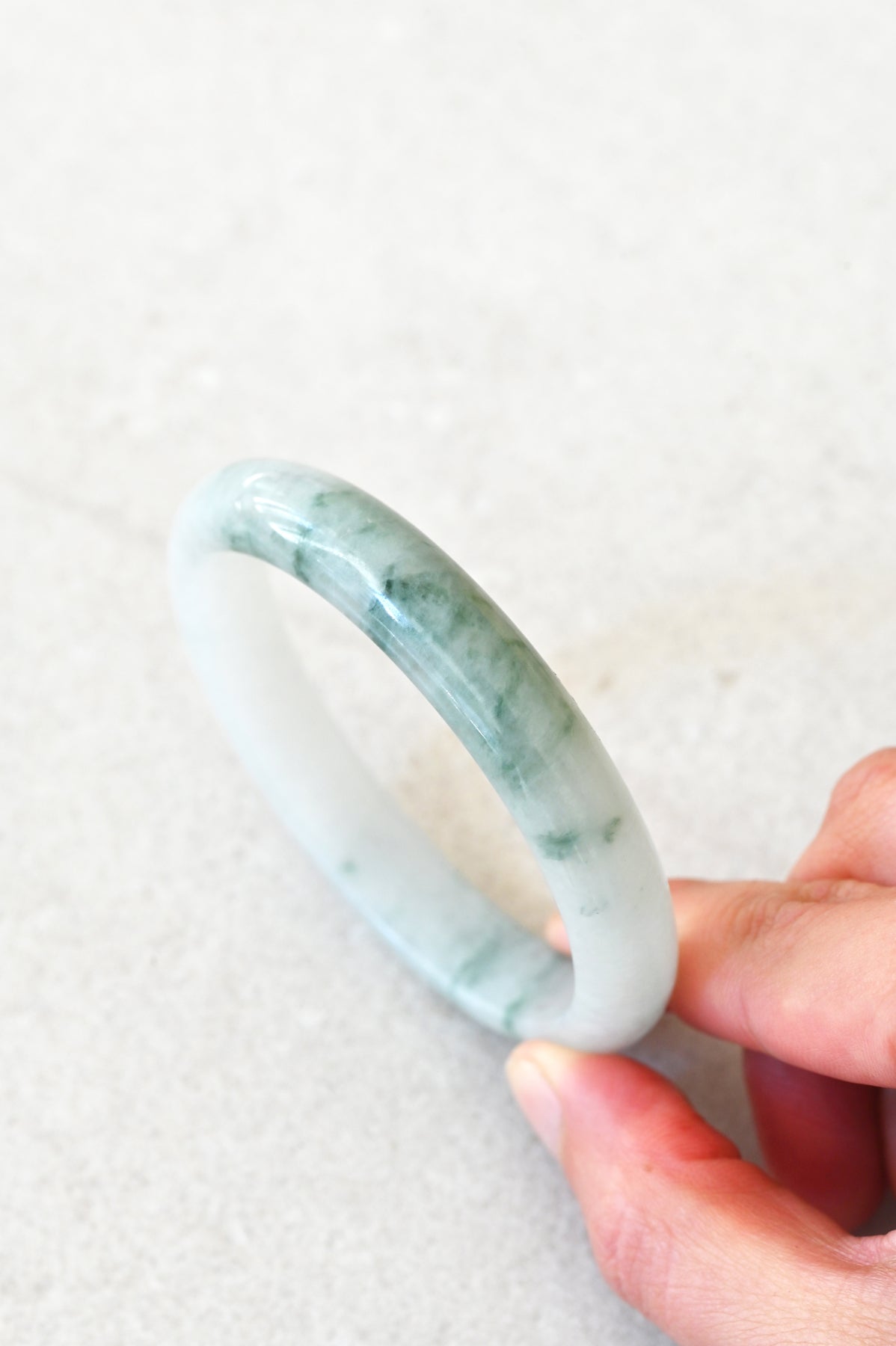 Mai Jade Bangle No.29 upright at Abacus Row Handmade Jewelry