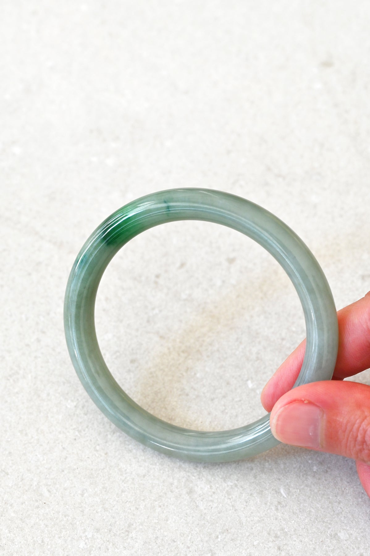 Mai Jade Bangle No.31 upright at Abacus Row Handmade Jewelry