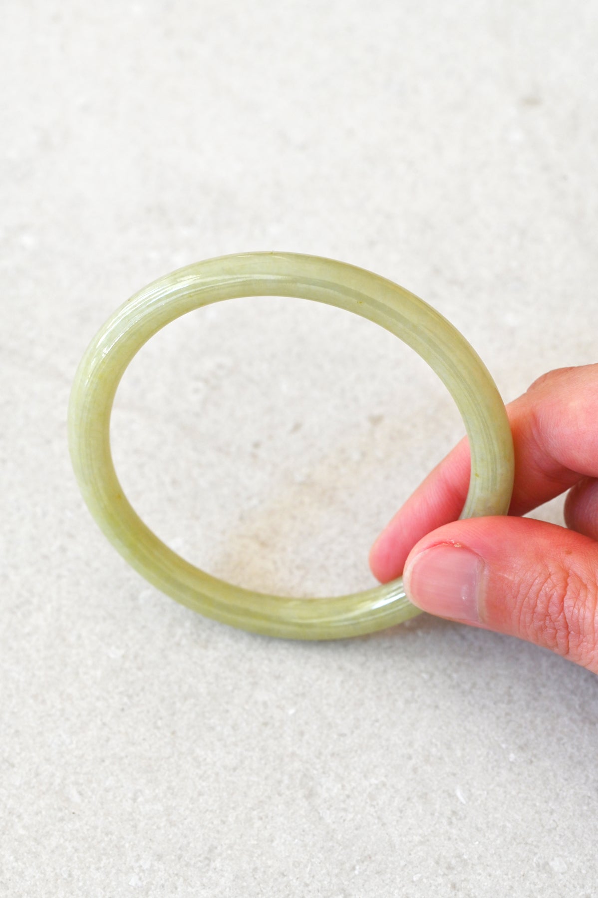 Mai Jade Bangle No.32 upright at Abacus Row Handmade Jewelry