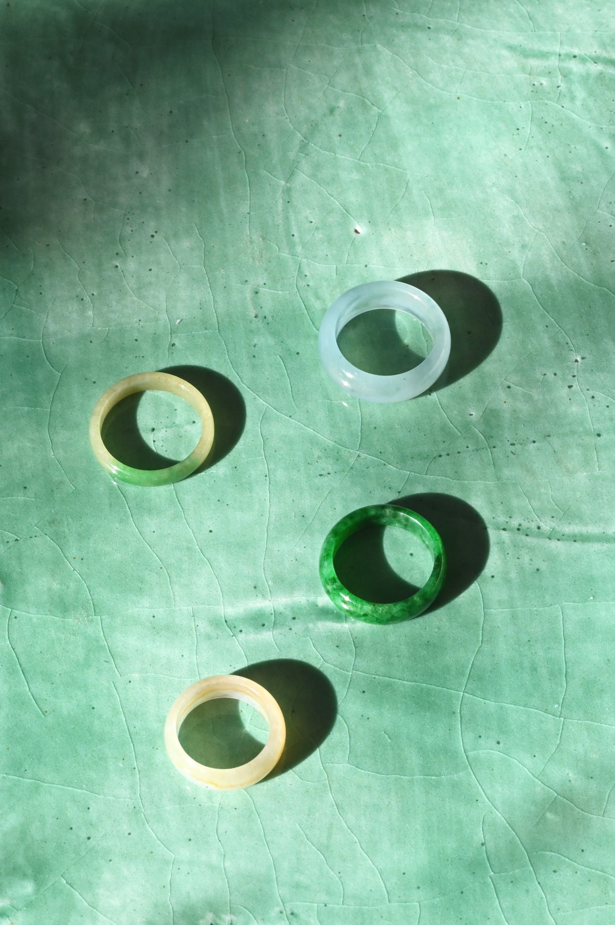 Assorted Mai Collection Jade Rings at Abacus Row Jewelry