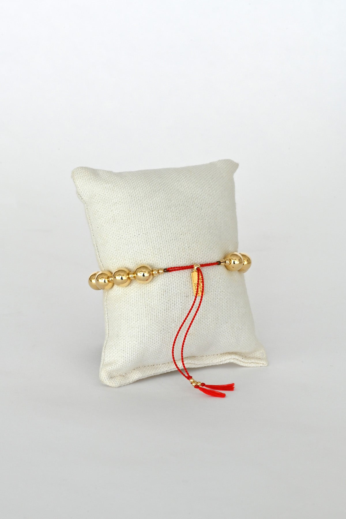 Moon Sun Bracelet with Red Tassels by Abacus Row Handmade Jewelry