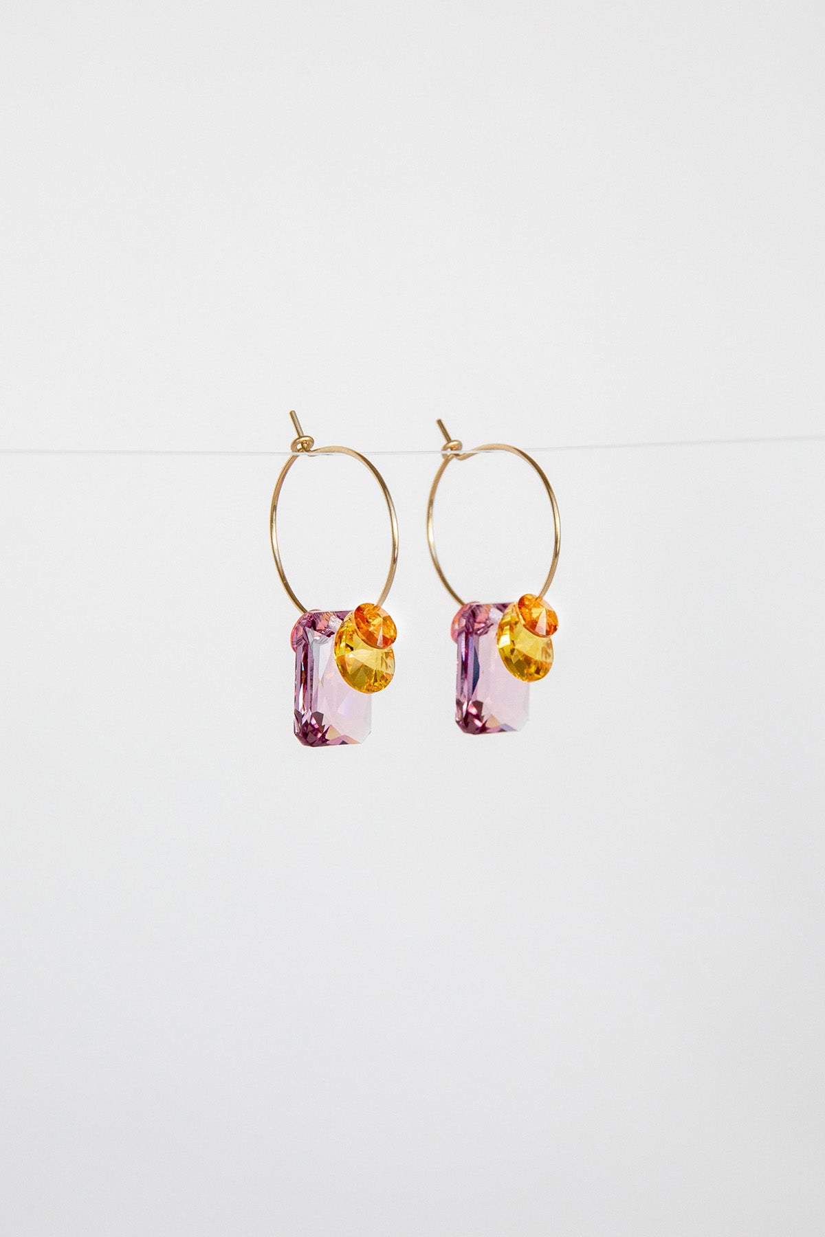 Sweet Pea Hoop Earrings No 13 in the Garden Collection at Abacus Row Handmade Jewelry