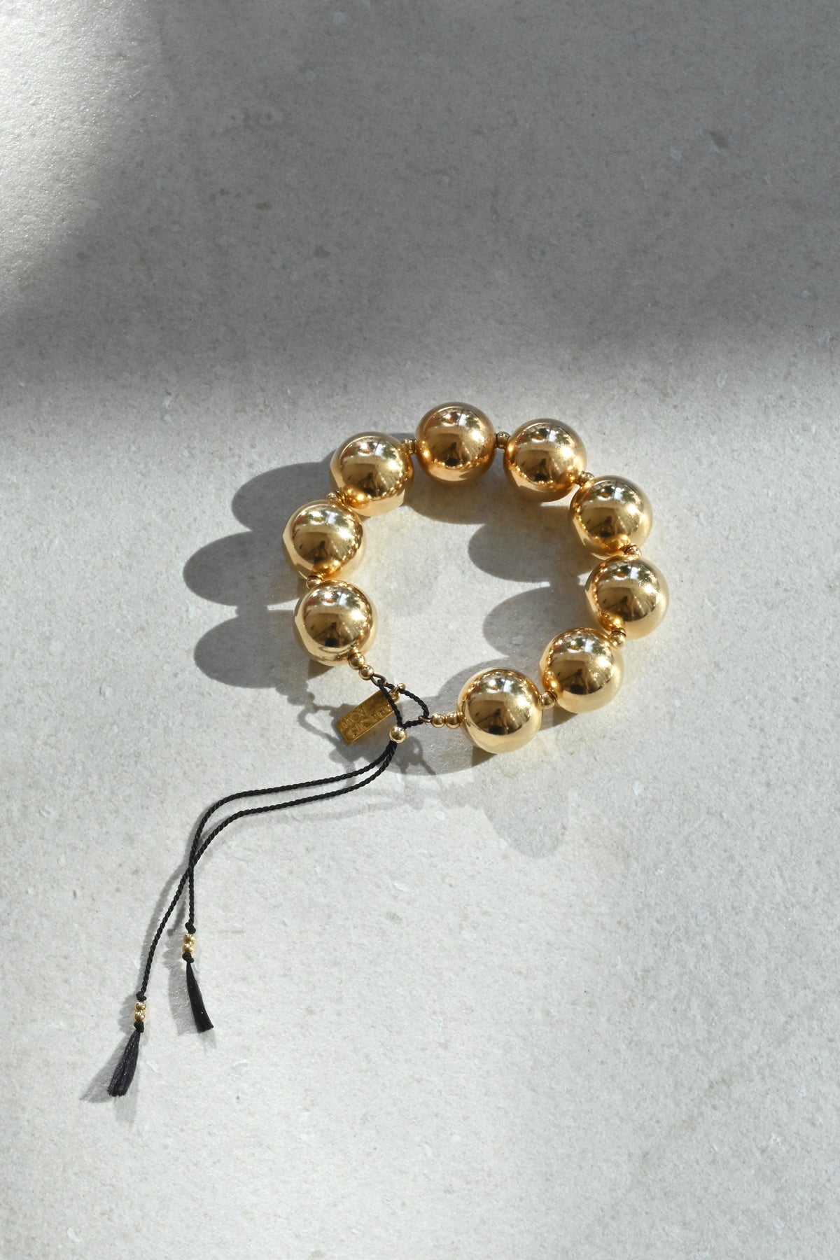 Moody Yuan Yuan Bracelet with Black Tassels by Abacus Row Handmade Jewelry