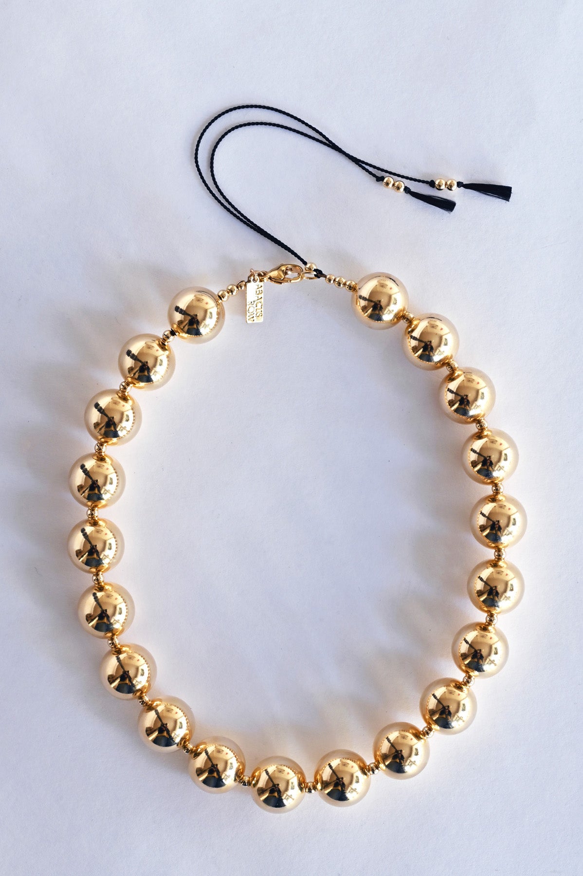 Yuan Yuan Necklace with Black Tassels by Abacus Row Handmade Jewelry