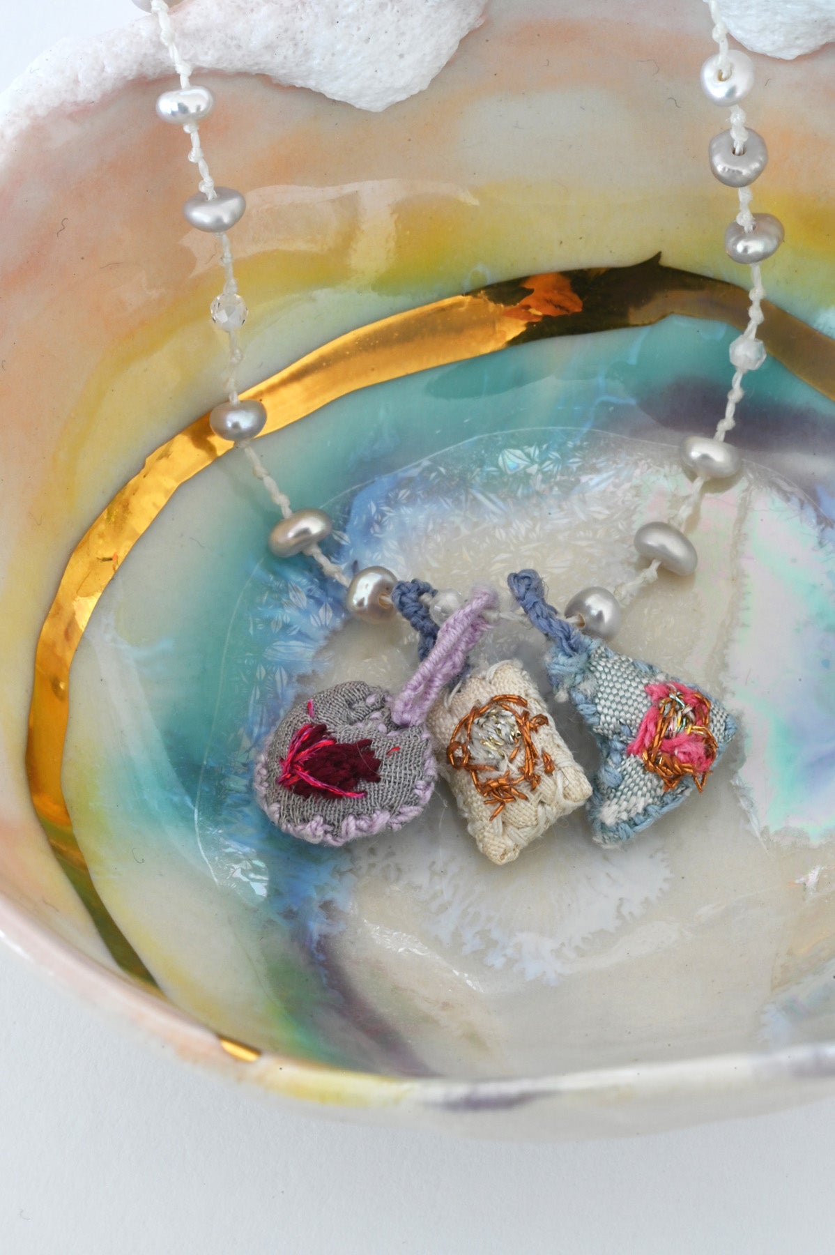 One of a kind Amulet Necklace with Venetian Beads by Antomoon at Abacus Row Handmade Jewelry