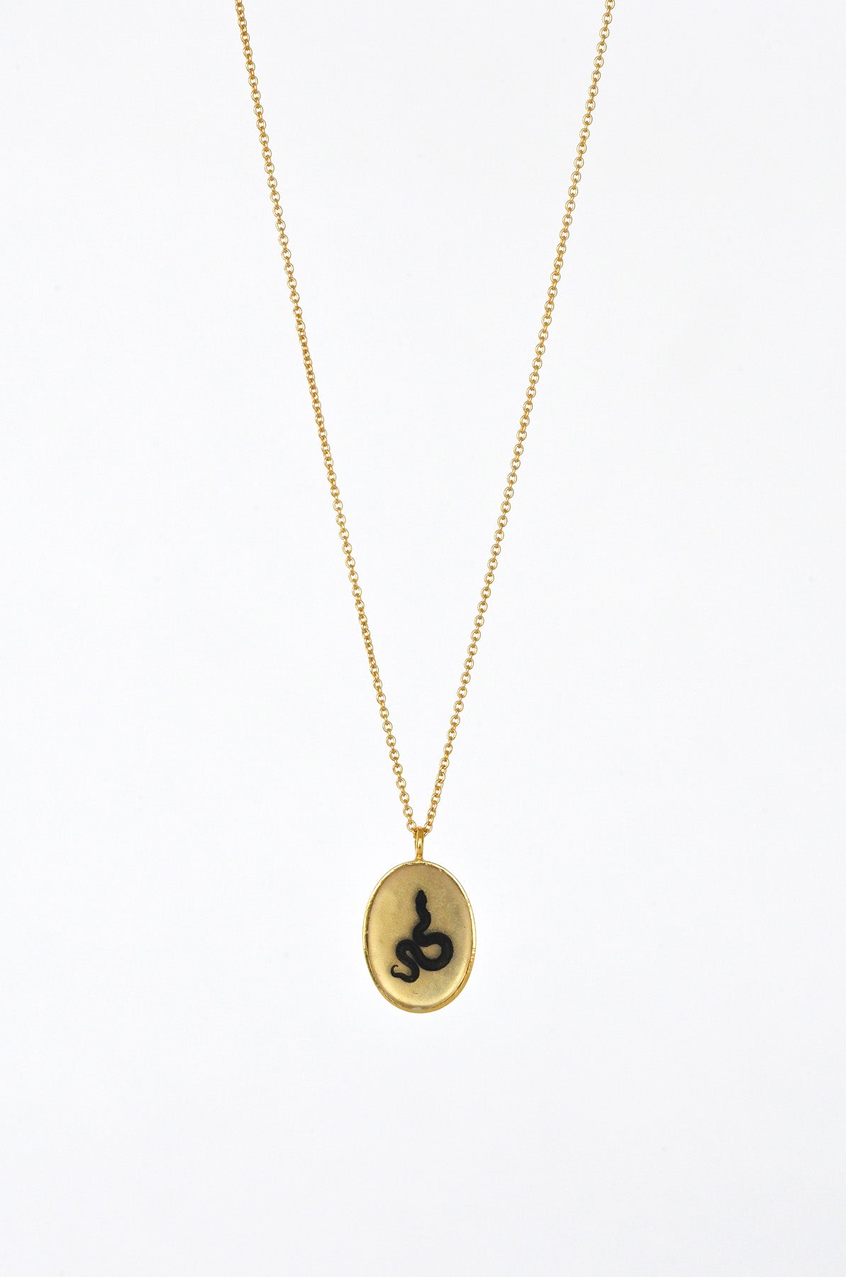 Oval Snake Necklace by Anzu at Abacus Row Handmade Jewelry