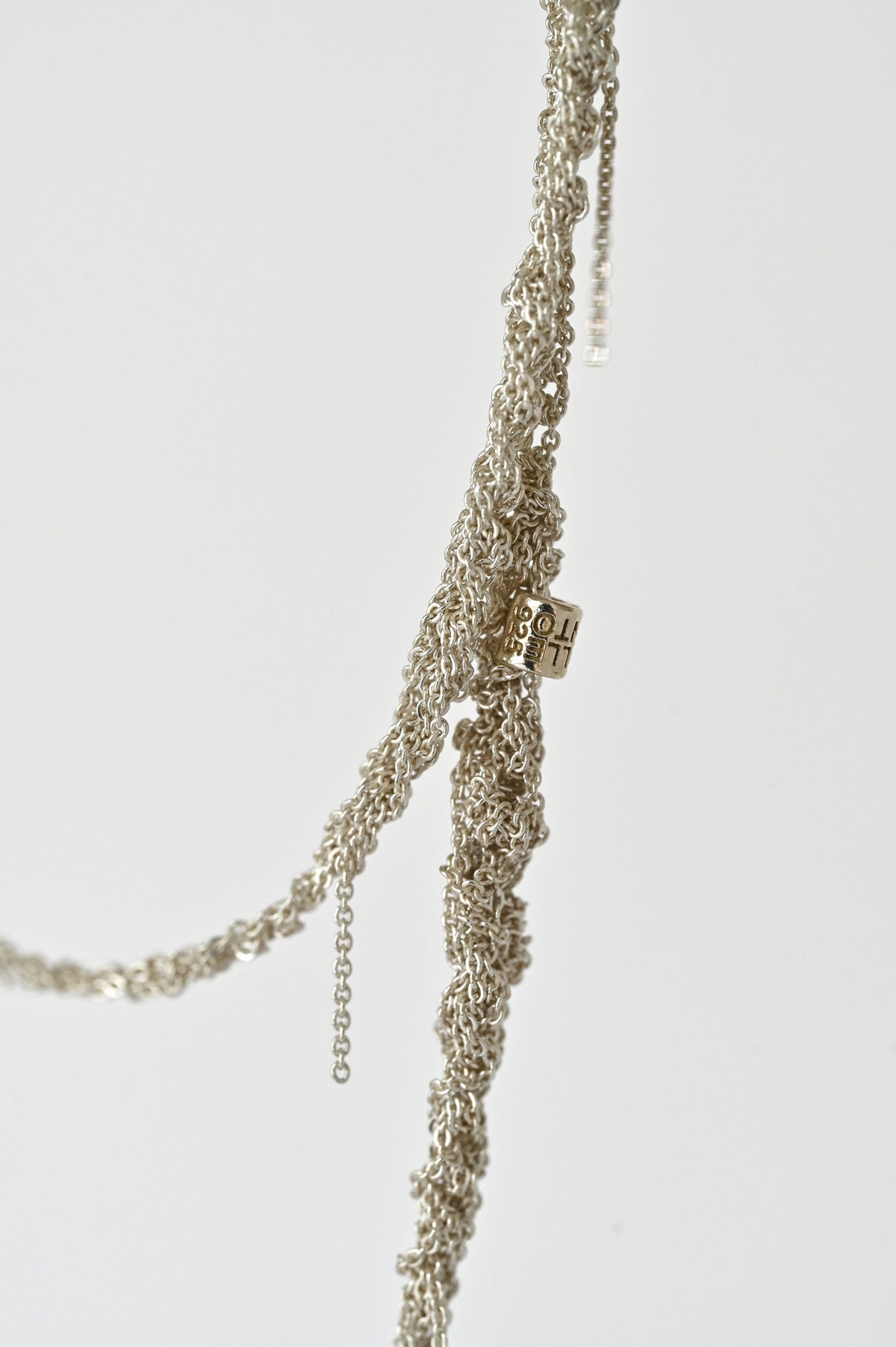 Silver 4-Tone Simple Necklace detail Arielle de Pinto at Abacus Row Handmade Jewelry