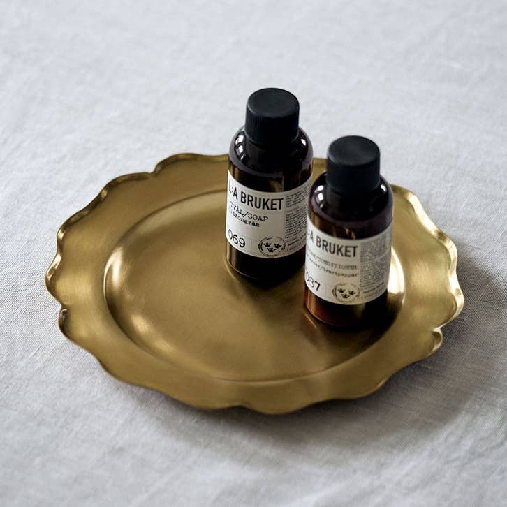 Catchall Medium Brass Decorative Tray by Fog Linen at Abacus Row