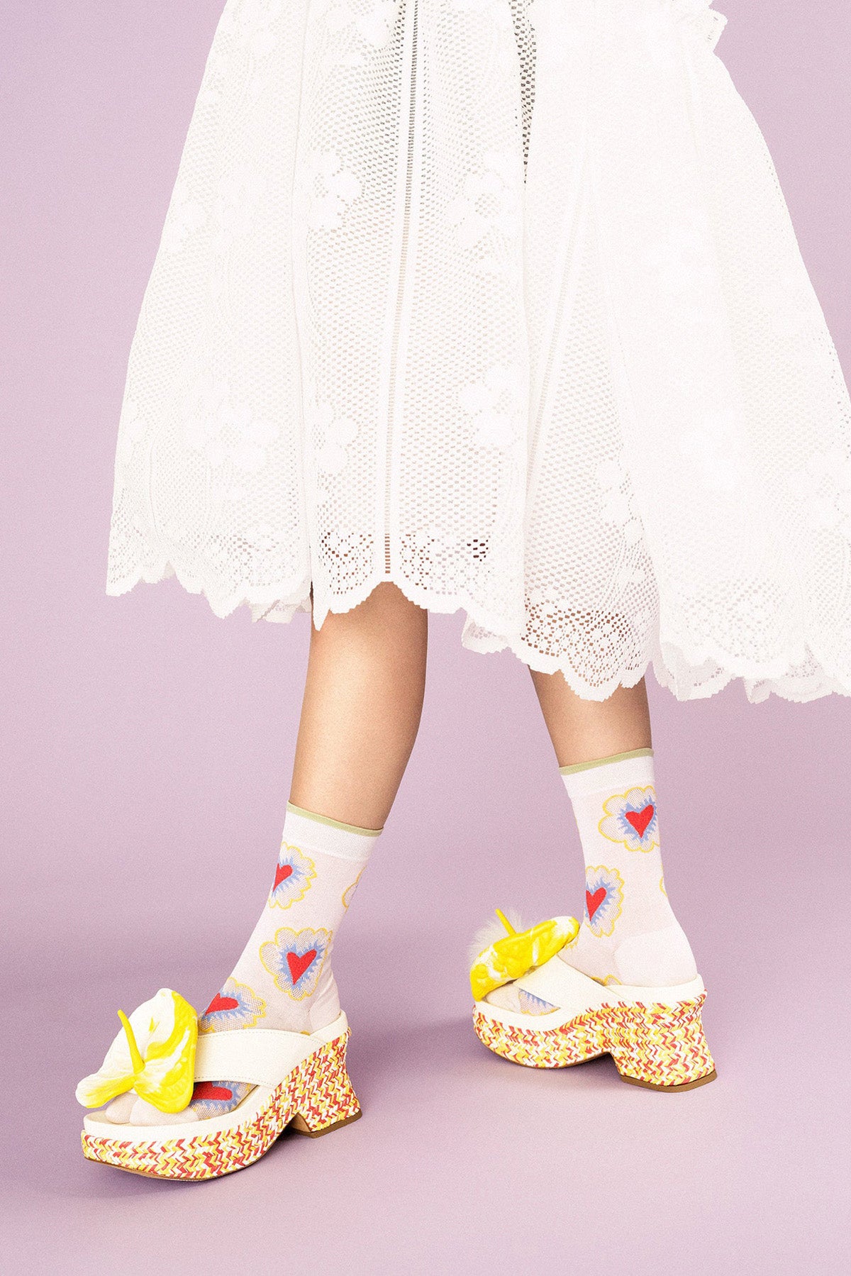 Hansel from Basel Ivory Baz Crew Socks at Abacus Row Jewelry