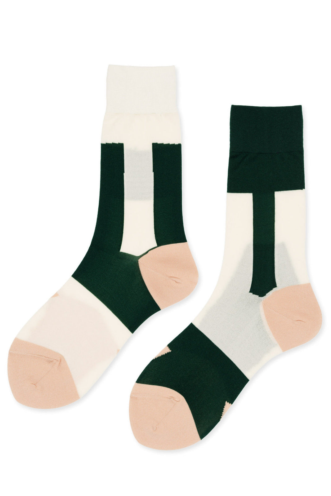 Hansel from Basel Green Inverse Colorblock Socks at Abacus Row