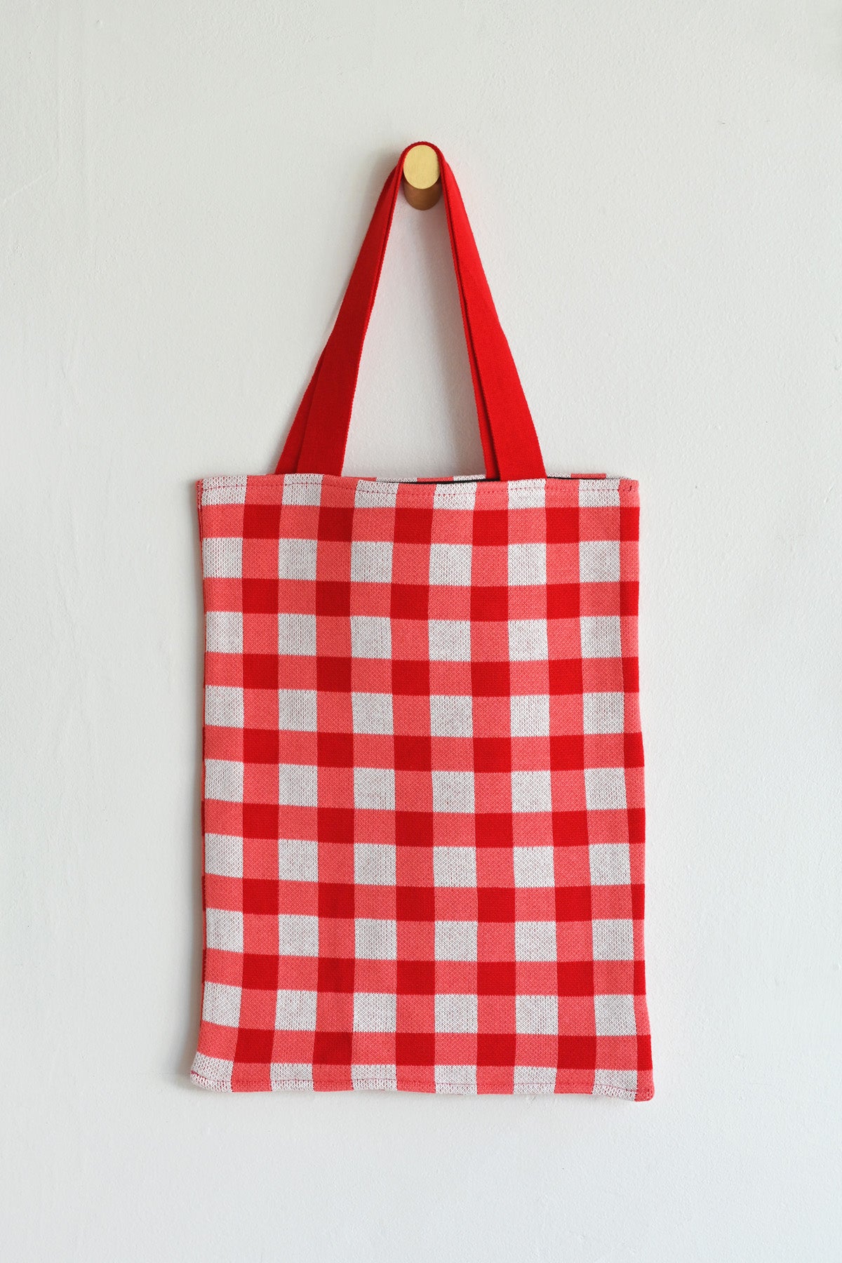 Hansel from Basel Red Gingham Tote Bag at Abacus Row Jewelry