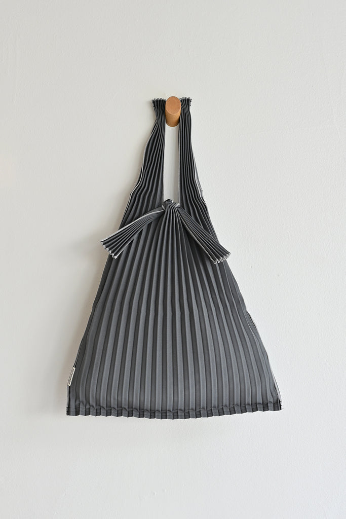 Small Pleated Tote Bag - Grey