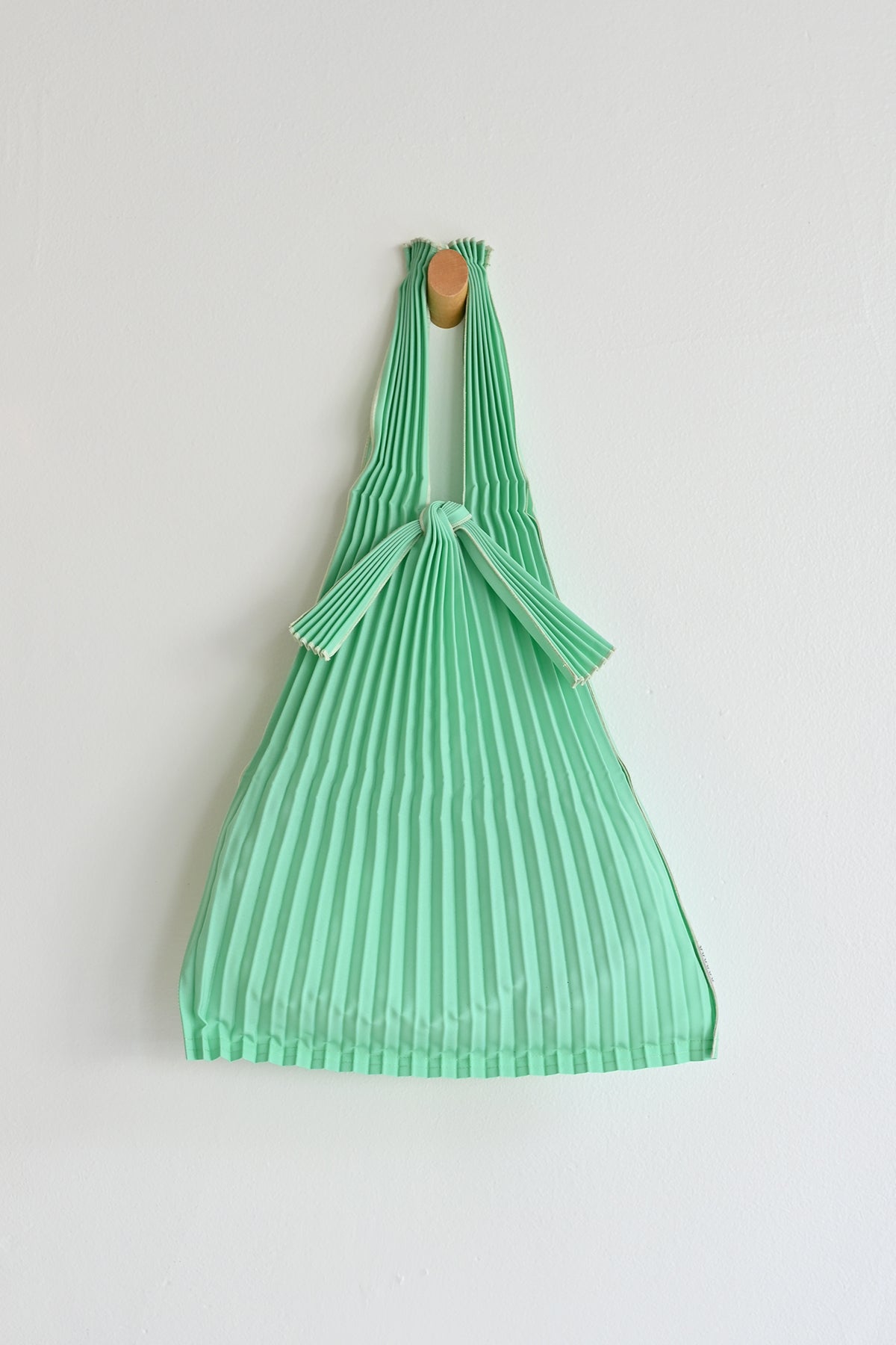 Small Mint Pleated Pleco Tote Bag by KNA Plus at Abacus Row Handmade Jewelry