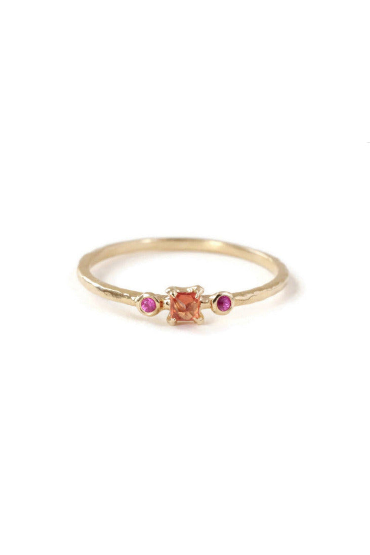 Orange and Pink Prism Ring by LINN at Abacus Row Handmade Jewelry