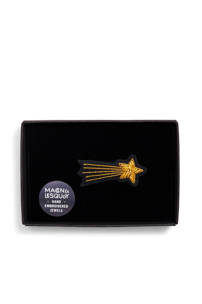 Méliès Shooting Star Brooch by Macon et Lesquoy at Abacus Row Handmade Jewelry