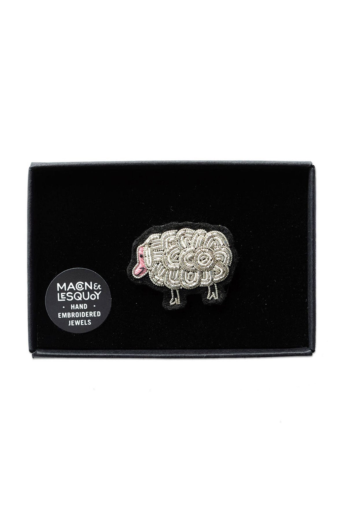 Sheep Brooch in box by Macon et Lesquoy at Abacus Row Handmade Jewelry