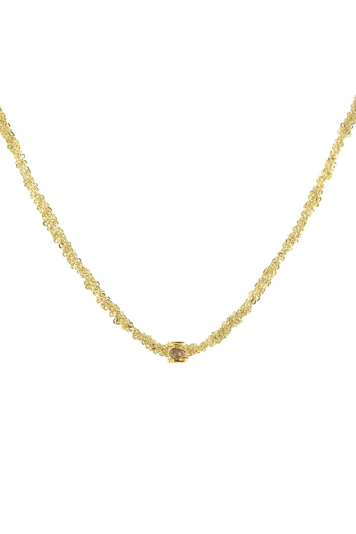 Detail of No.985 Gold Necklace by Marie Laure Chamorel at Abacus Row Handmade Jewelry