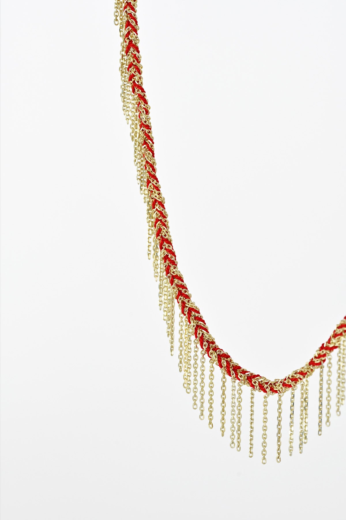 No.550 Gold Red Necklace detail by Marie Laure Chamorel at Abacus Row Handmade Jewelry