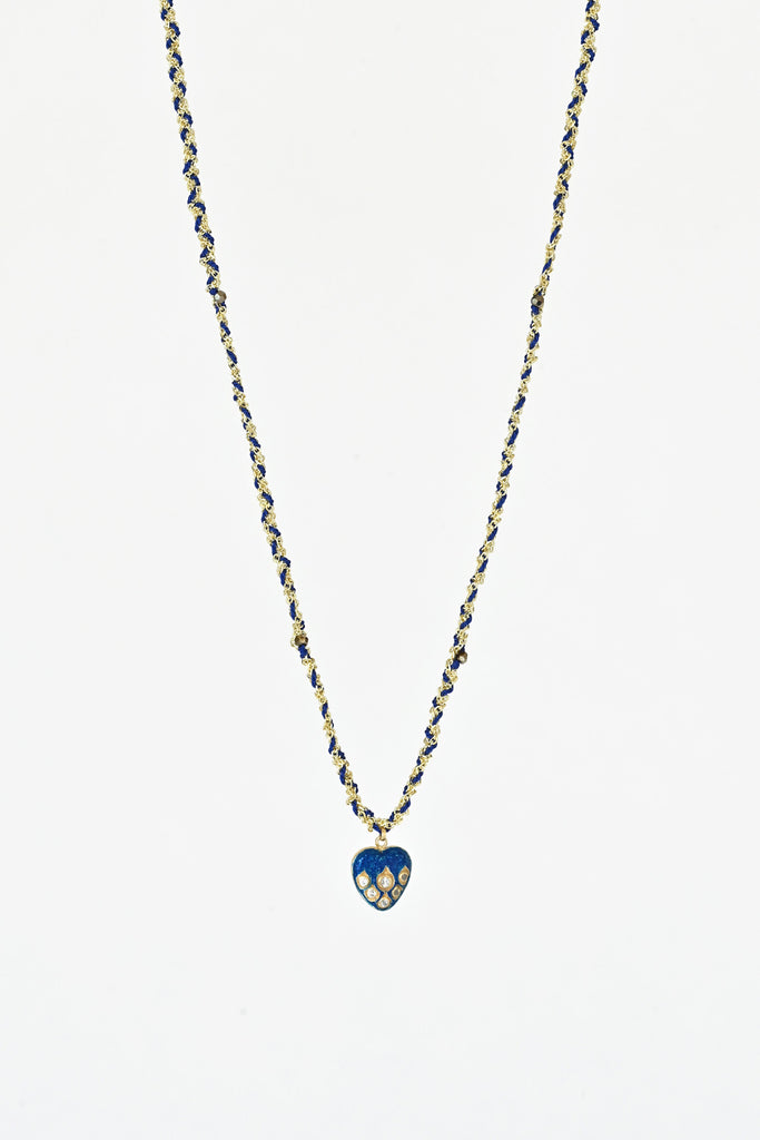 No.782 Gold Navy Heart Necklace