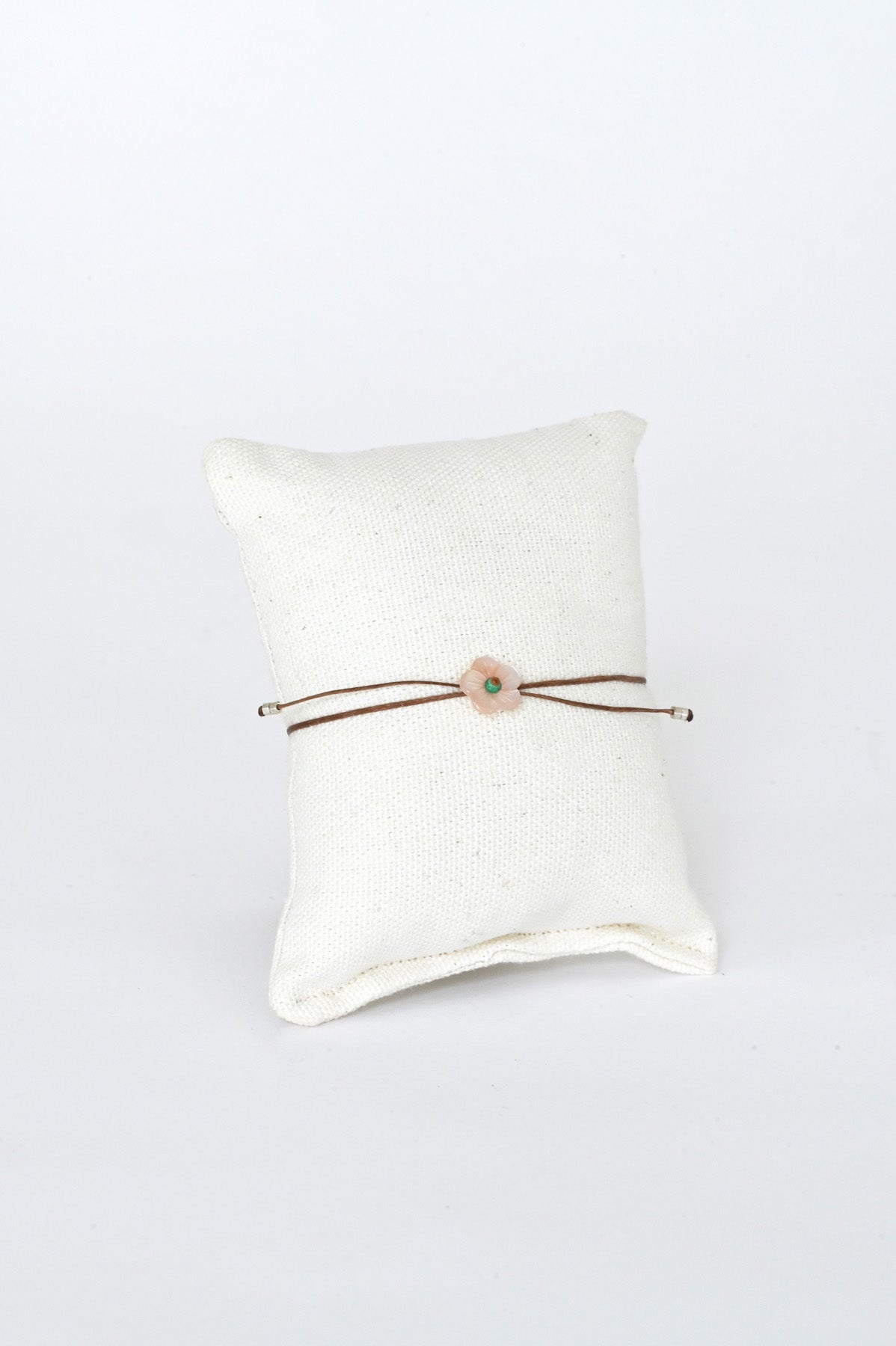 Pink Flower Garland Bracelet closure by River Song at Abacus Row Handmade Jewelry