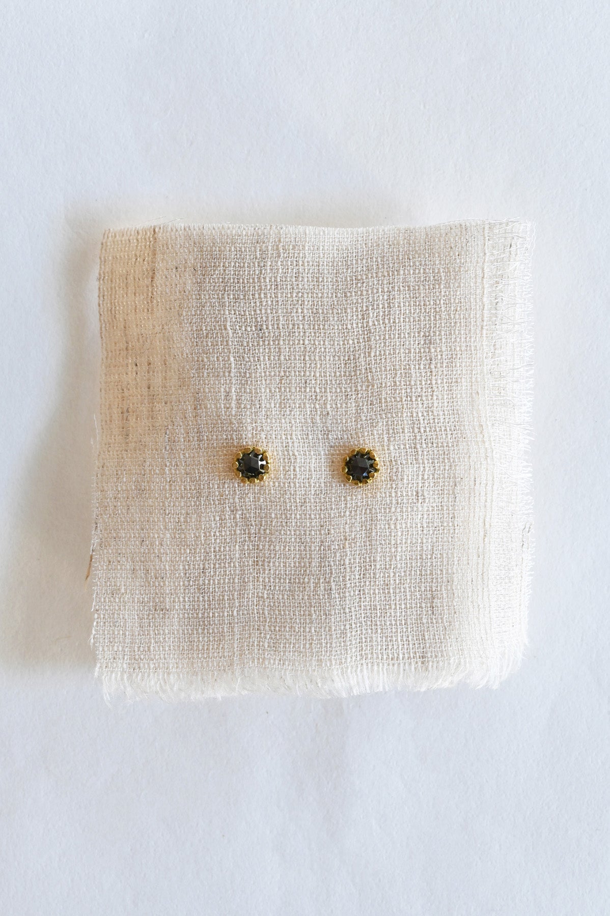 Black Diamond Flower Stud Earrings by Satomi Kawakita at Abacus Row Jewelry