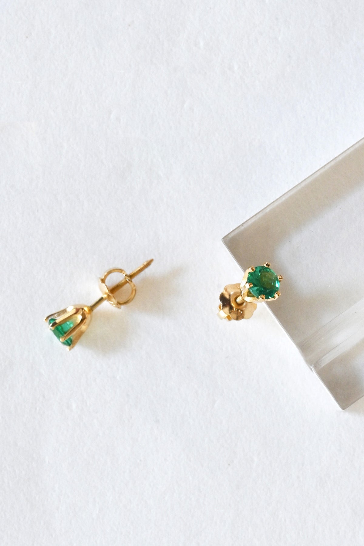 Emerald Studs by Satomi Kawakita at Abacus Row Handmade Jewelry