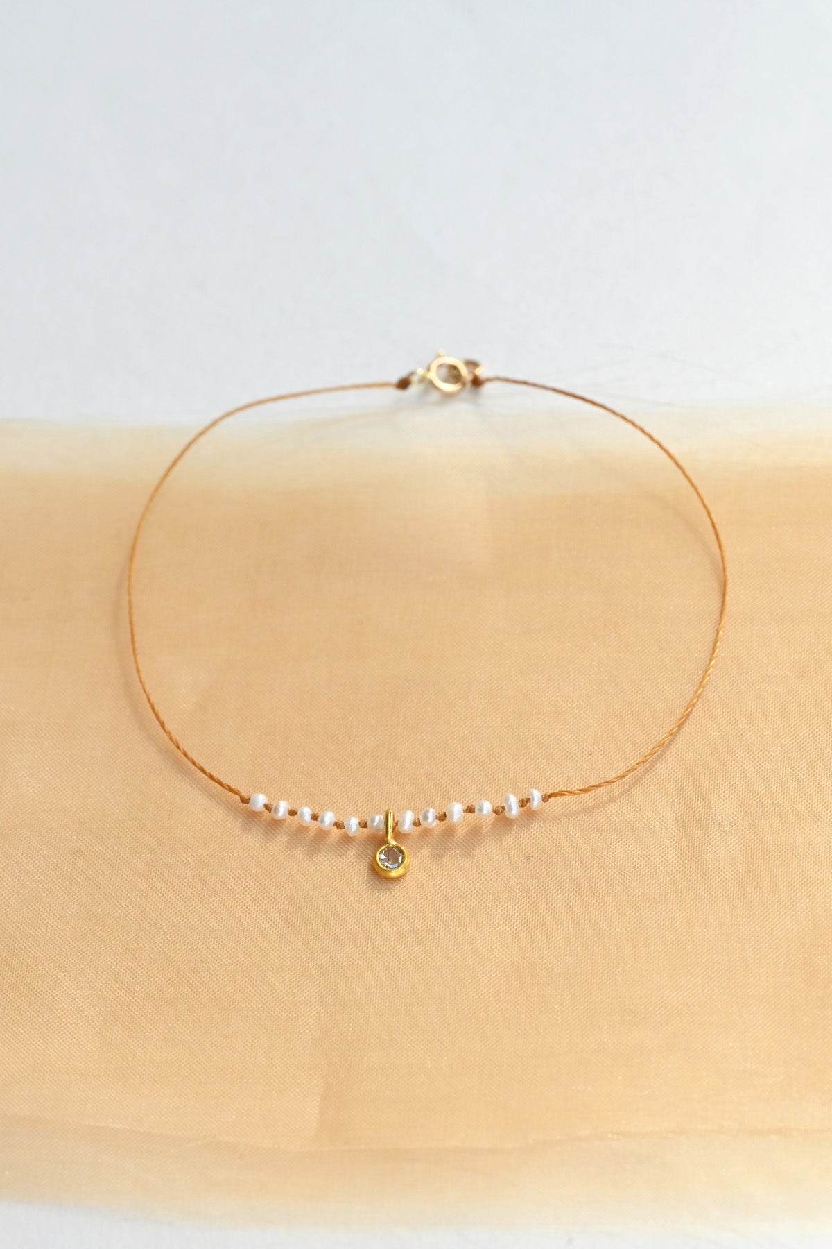 Pearl and Diamond Flore Bracelet by See Real Flowers at Abacus Row