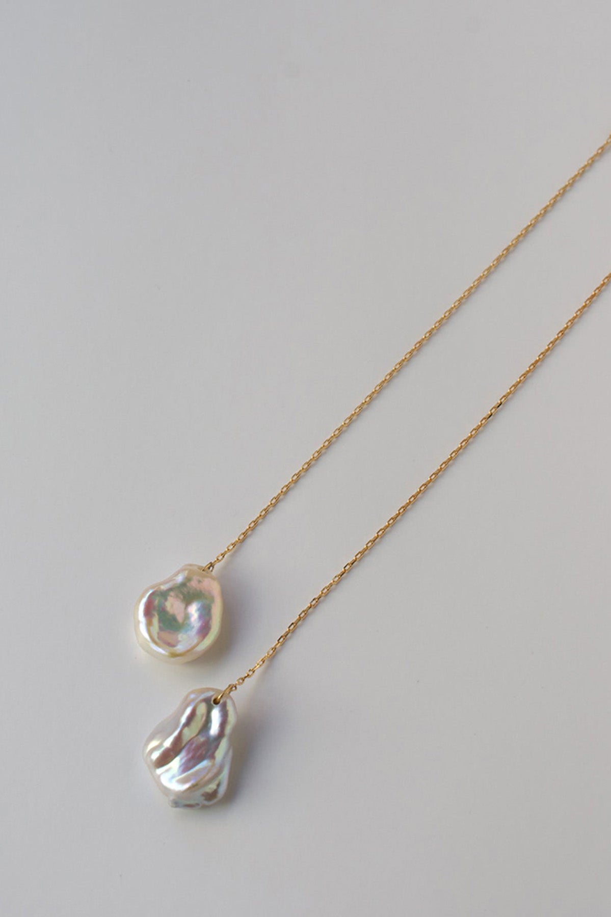 Petal Pearl Chain Earrings by Shinkai at Abacus Row Handmade Jewelry