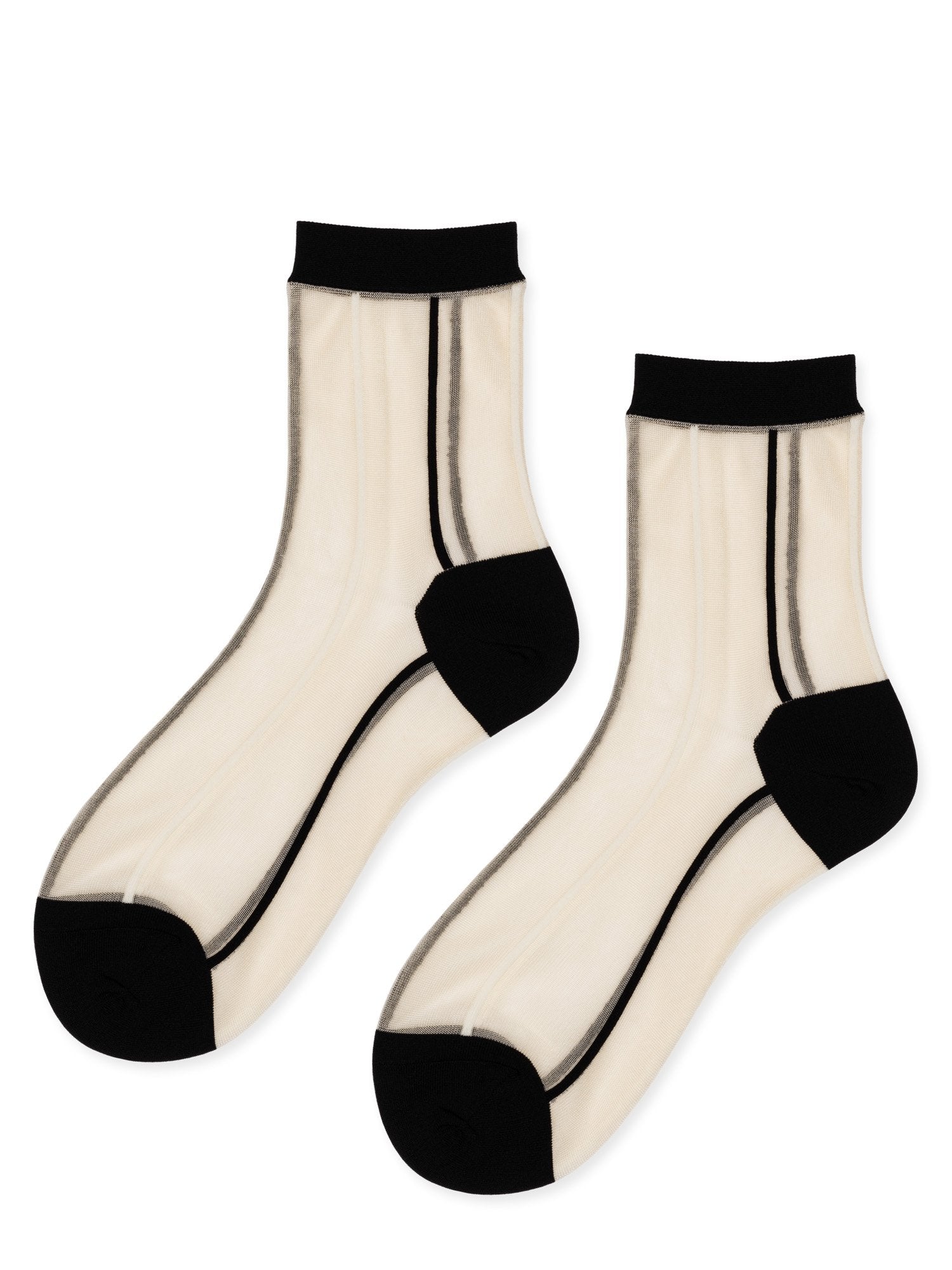 Hansel from Basel Grand Slam Sheer Short Crew Socks Nude with Black