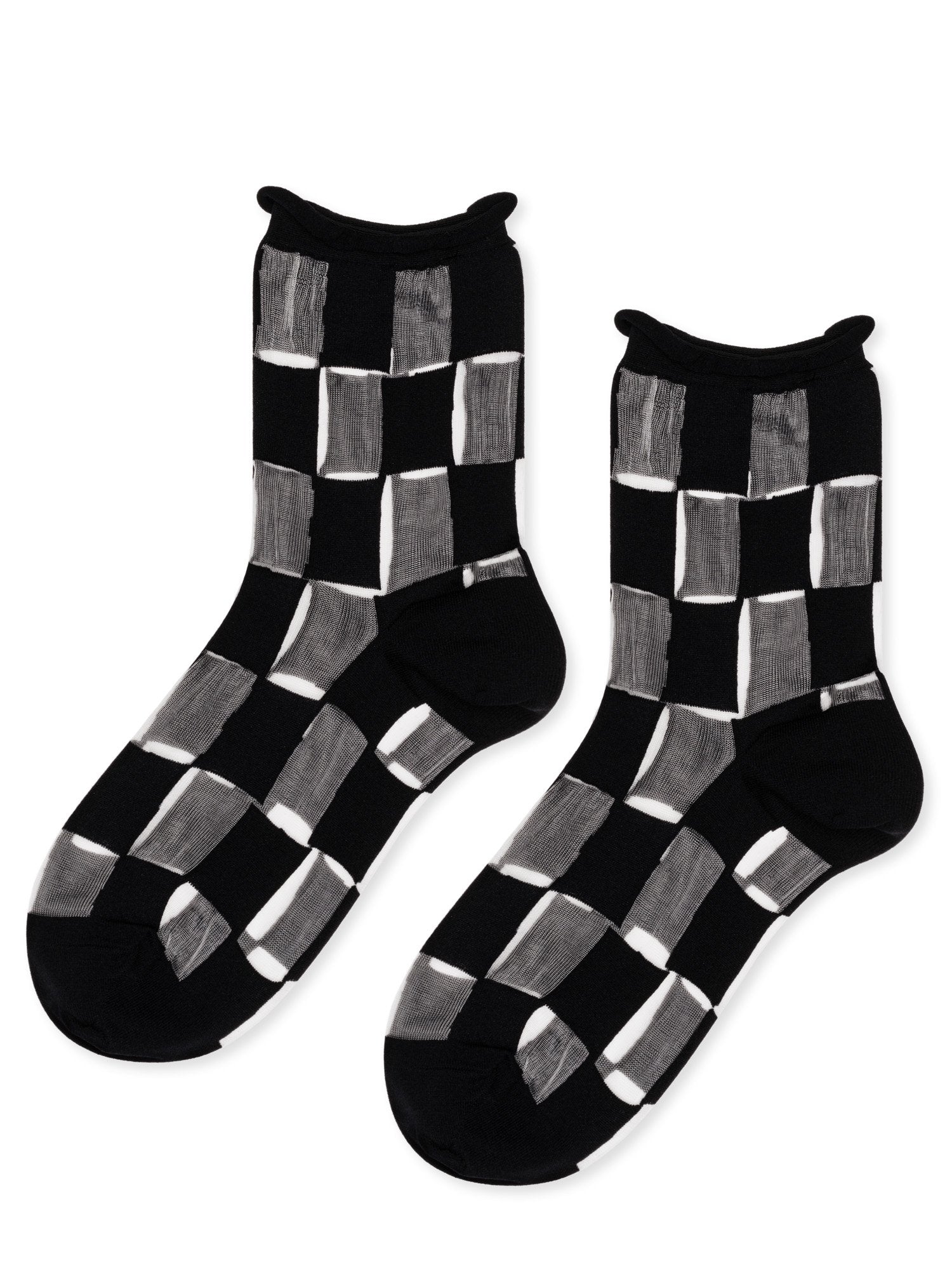 Hansel from Basel Berlin Sheer Short Crew Socks - Black