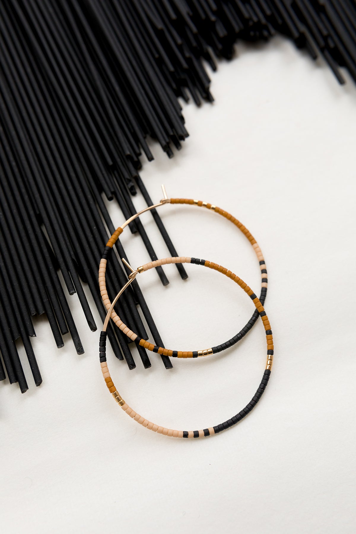 Delfi Earrings, Pink Clay - large - Abacus Row Handmade Jewelry