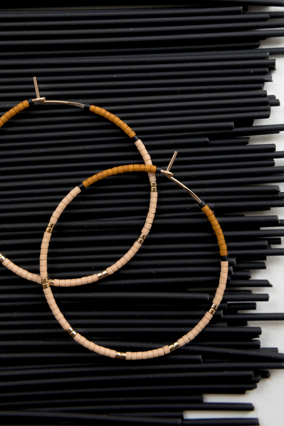 Cerro Earrings, Pink Clay - large - Abacus Row Handmade Jewelry