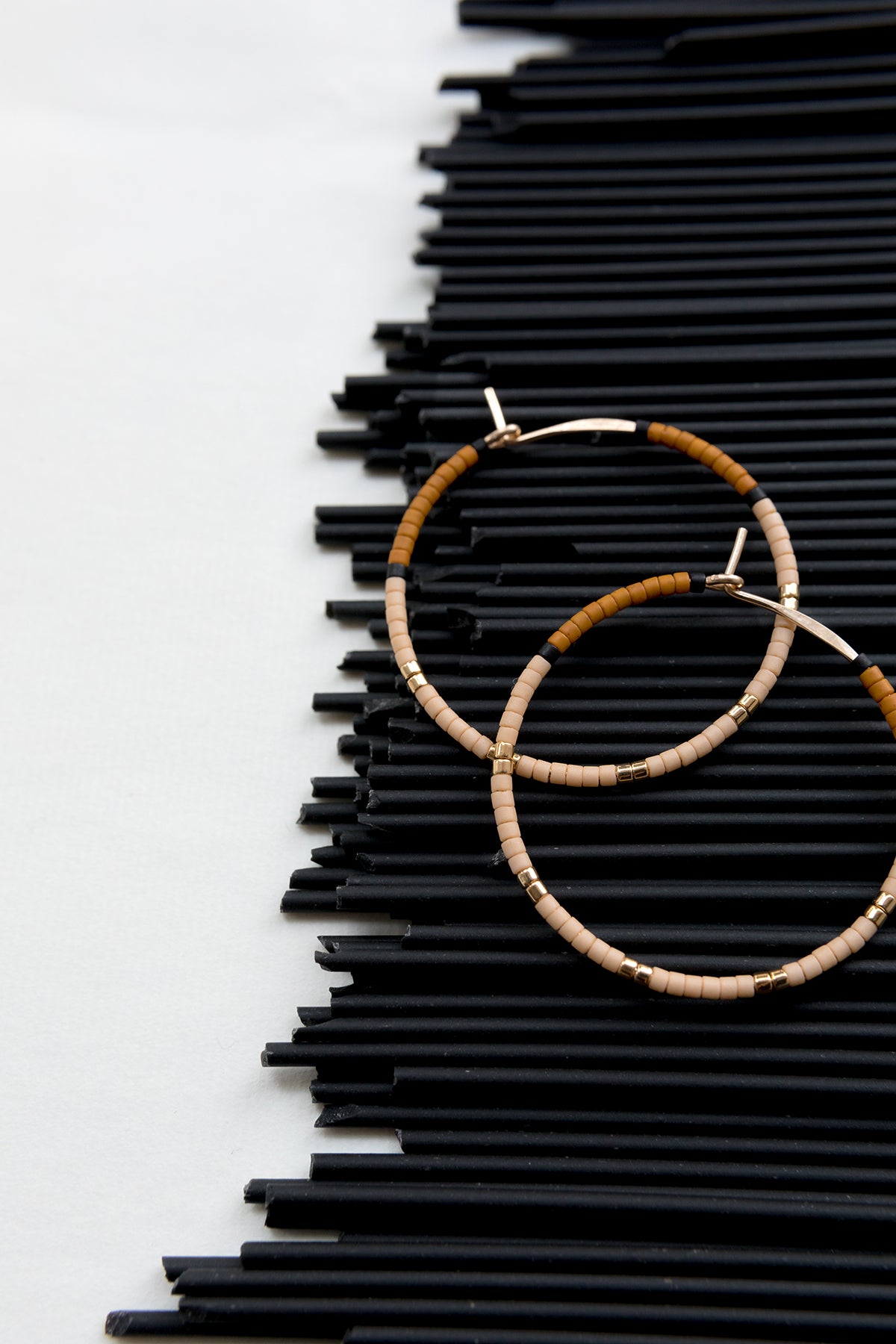 Cerro Earrings, Pink Clay - small - Abacus Row Handmade Jewelry