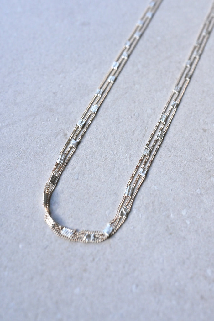 Mesh Necklace, silver + silver