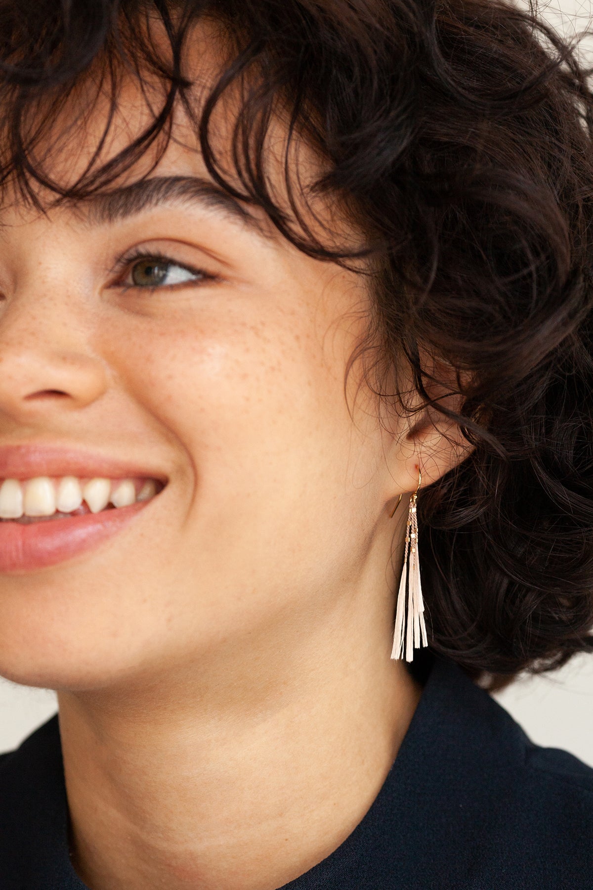 Kiki Earrings, model - Abacus Row Handmade Jewelry