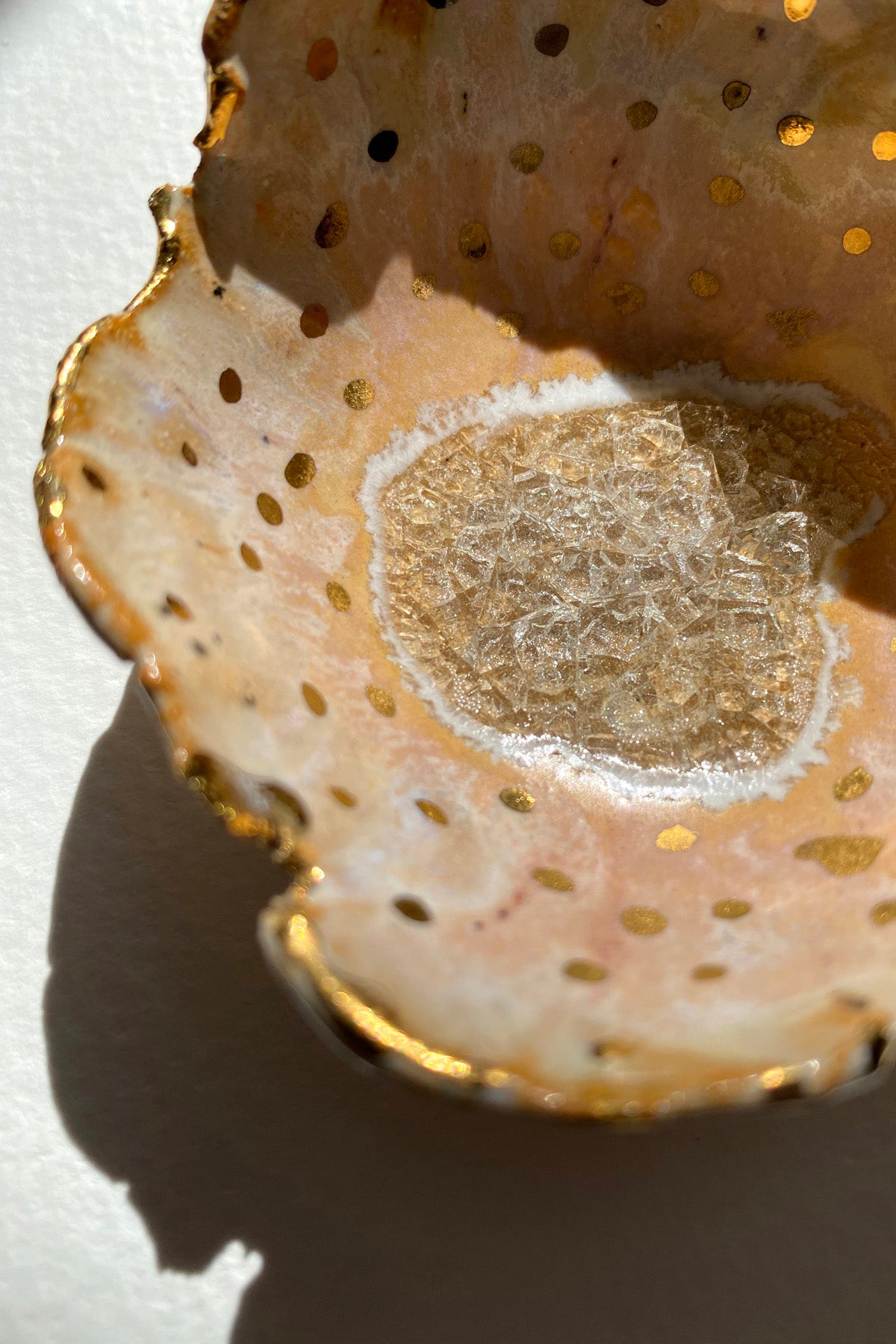 Minh SInger Iceland Northern Lights Dish with Gold Mini Close Up